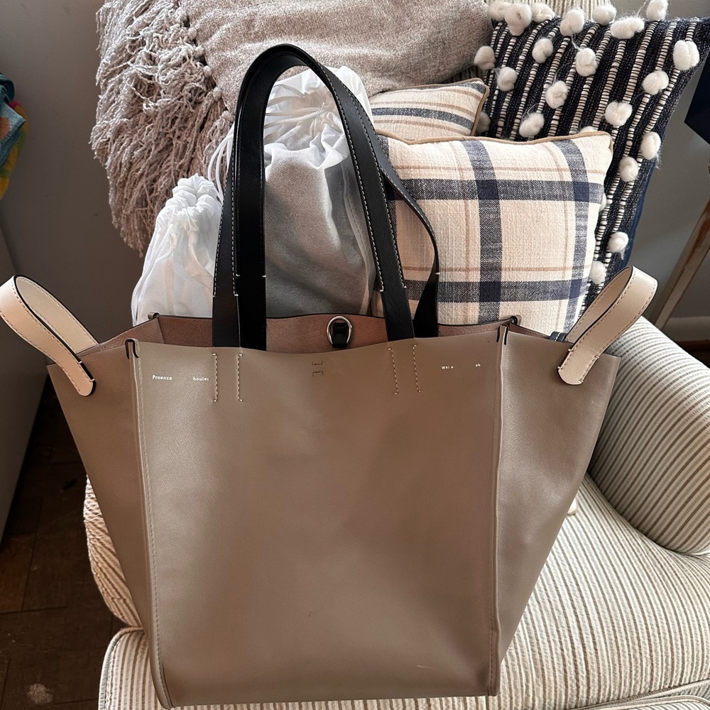 Proenza Schouler Shopping Taupe Leather Tote Bag